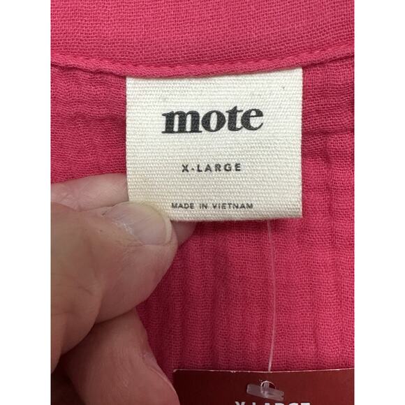 NWT Women’s Popover Gauze Top Tunic SZ XL Pink Long Sleeve Casual 1/4 Button Up - Picture 12 of 15